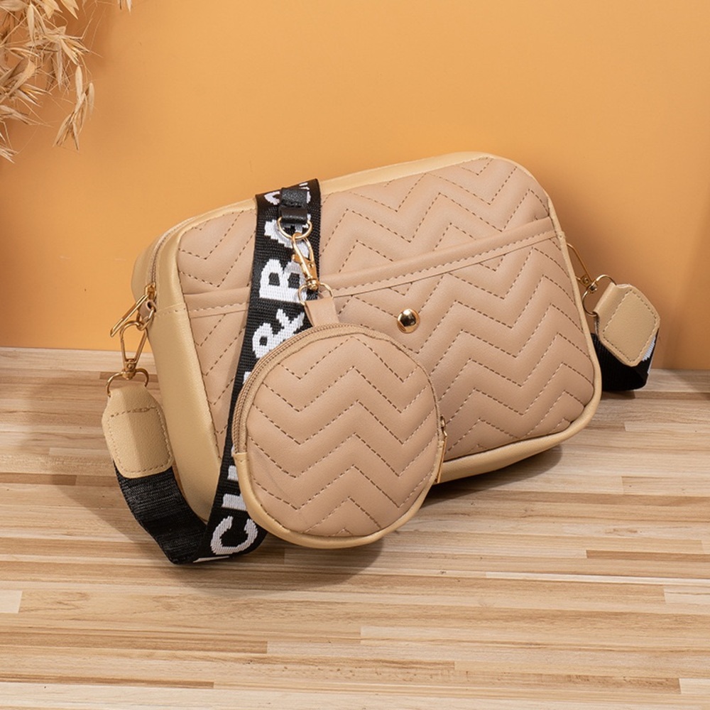 Chic Beige Quilted Crossbody Bag